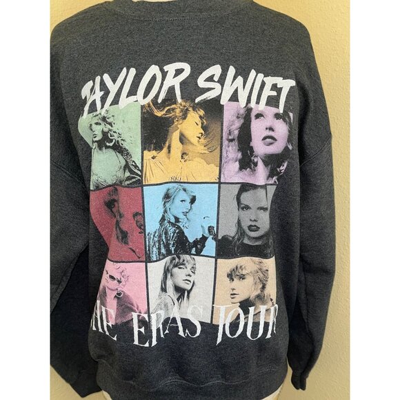 Taylor Swift The Eras Tour Swifty Concert Sweatshirt Gray Gildan Soft Lg 23" - Picture 2 of 5
